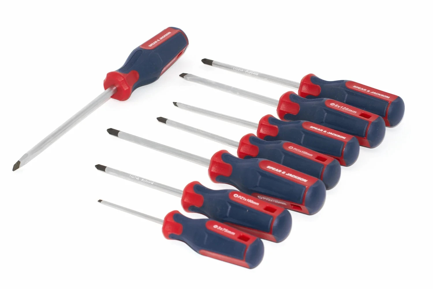 Spear & Jackson 8pc Screwdriver Set  Flat Philips & Pozidriv Tips Cr-v Steel New