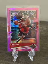 2020-21 Panini Donruss Optic Christian Wood #11 Pink Hyper Prizm Houston Rockets