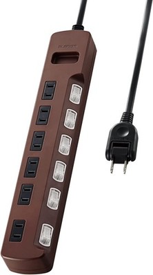 ELECOM Color Style Power Strip, Lightning Guard, Energy-Saving, Individual