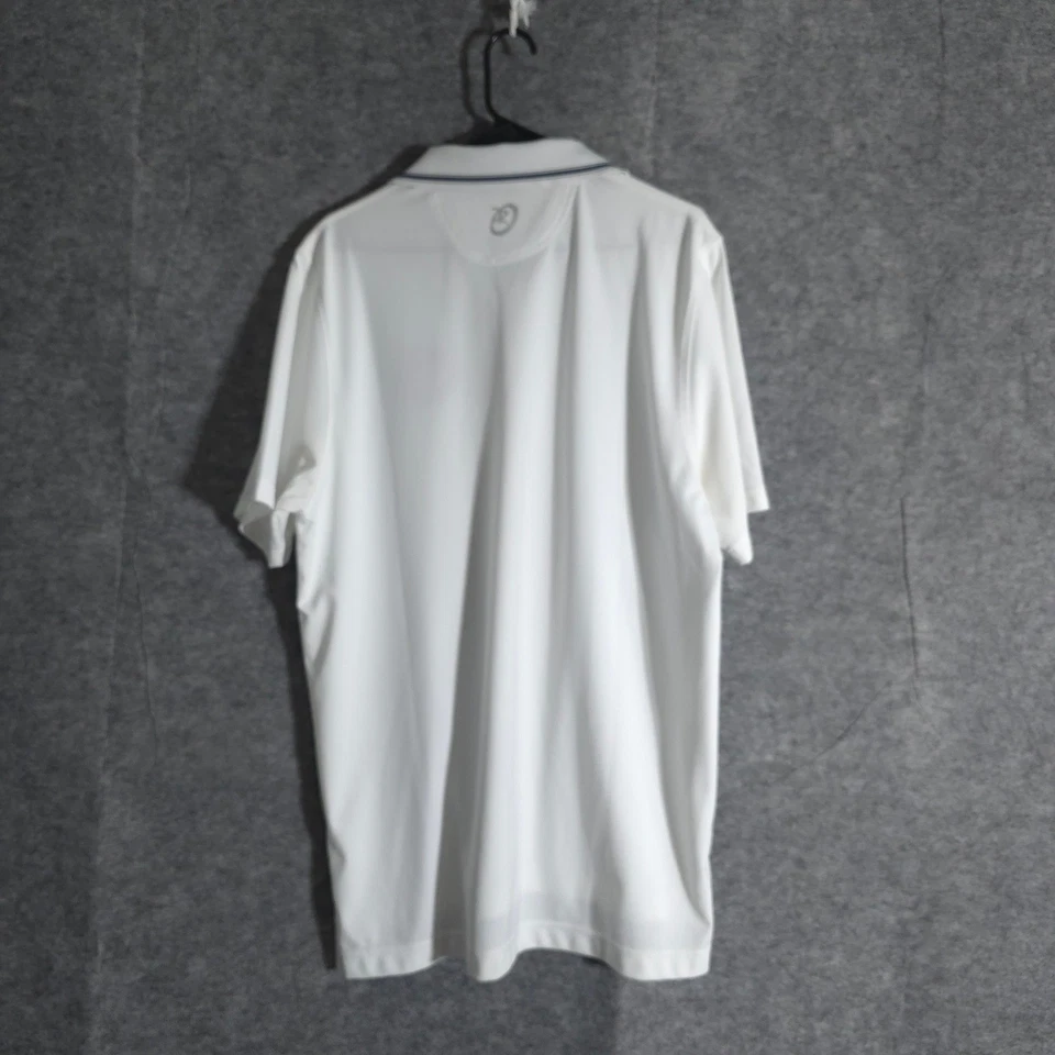 Polo de golf Scott & Todd Zero Restriction para hombre actuaciones blanco logotipo grande Foto 2 de 4