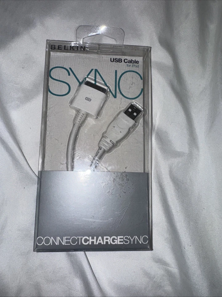 Belkin Charge Sync Cable For Old Type iPhone iPod USB 2.0 3G 4G Touch Nano + - Image 2 of 4