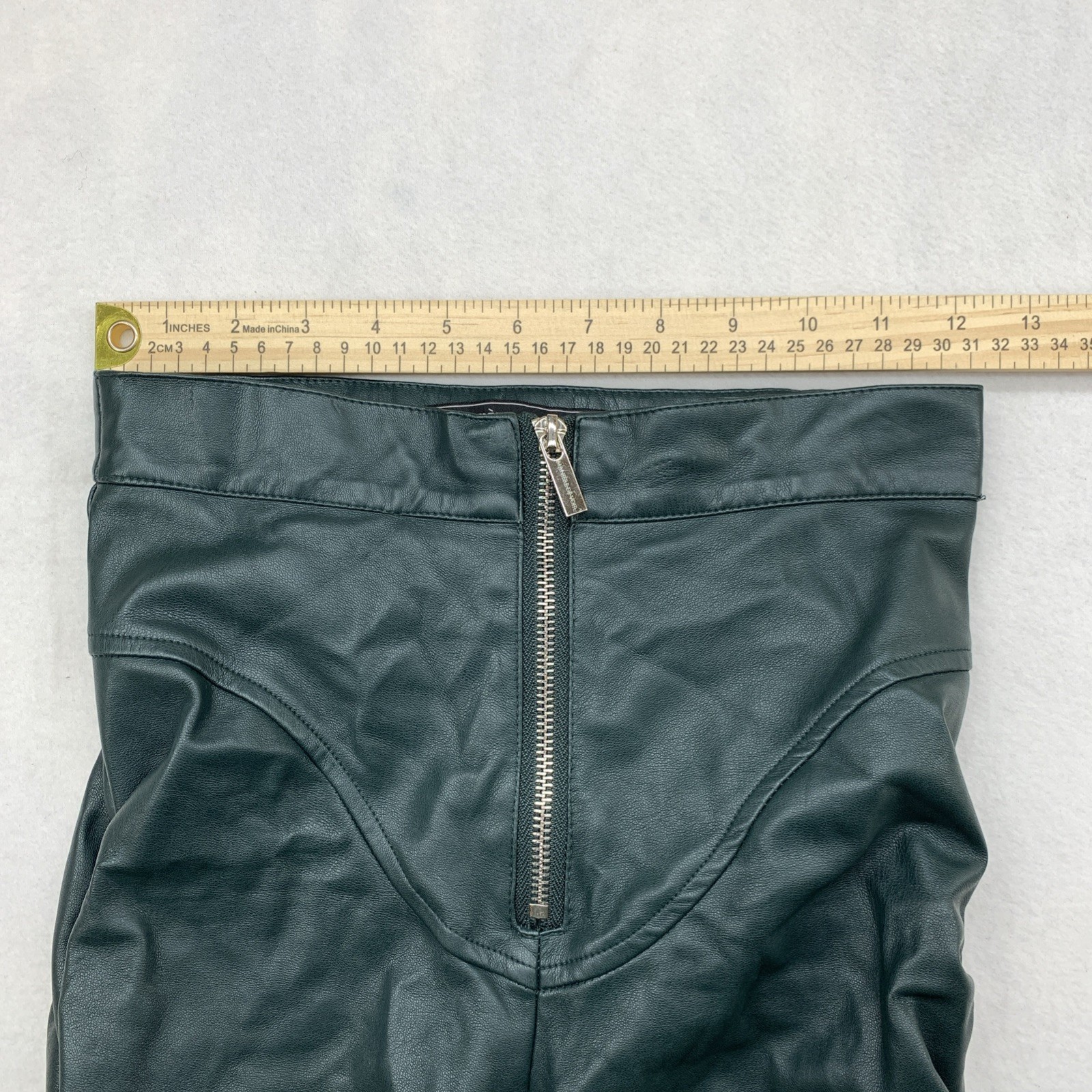 Maniere De Voir Stretch Knit  Jogger Sweatpants Vegan Leather Size 4 image 9