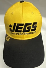 JEGS High Performance Yellow/Black Baseball Cap Hat Adjustable Strapback