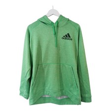 Adidas XL Mens Green Climawarm Long Sleeve Team Issue Pullover Hoodie Size XL