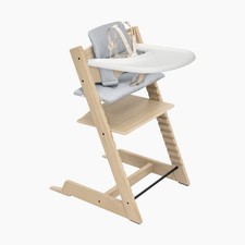 Tripp Trapp High Chair Complete Oak Natural/Nordic Blue Cushion/White Tray
