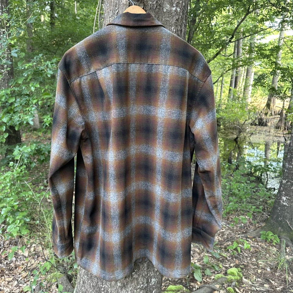 Camisa de Tablero PENDLETON Ombre Cuadros Cuello Abierto Nueva Talla Grande Foto 3 de 4