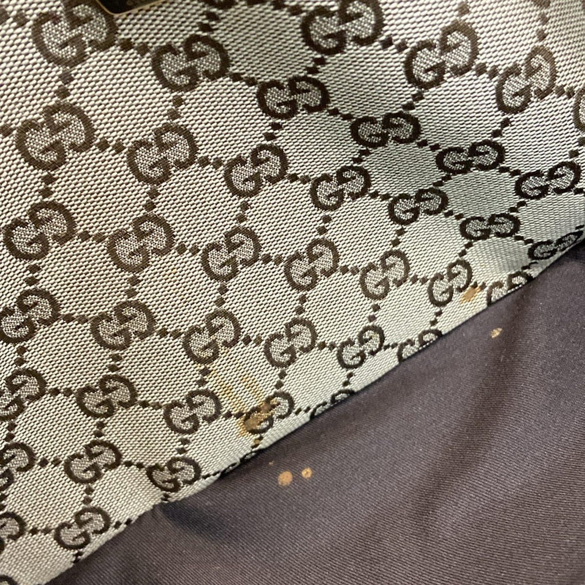 Y0120 GUCCI Eclipse/GG pattern handbag beige x iv… - image 10