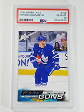 Pontus Holmberg PSA 10 Gem Mint 2022-23 Upper Deck Young Guns Rookie 709 RC card
