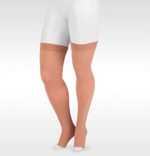 Juzo Dynamic Varin Thigh High, Open Toe, Petite, Size:III Beige 30-40mmHg