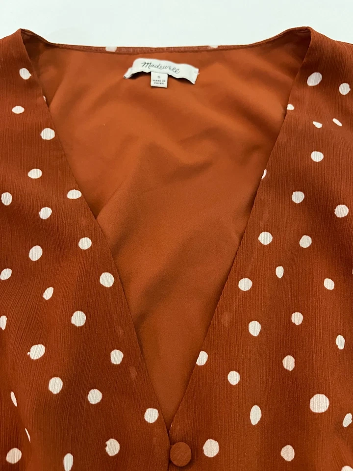 Vestido Madewell Para Mujer Pequeño Punto Manga Abullonada Ajuste Acampanado Cottagecore Babydoll Foto 3 de 4