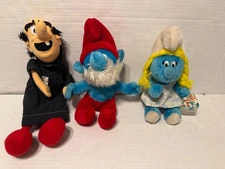 The Smurfs Gargamel 1982, Papa 1979, Smurfette  1981 plush