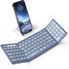 Folding Bluetooth Keyboard w/Touchpad  Phone Stand for iOS/Android/Windows/Mac