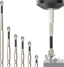 High Magnetic Screwdriver Drill Bit Set - 6Pcs K5 Impact Resistant Non Slip Bit