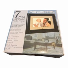 Pandigital 7" LCD Digital Photo Frame PAN70-0 Black 128MB Remote Control Clock
