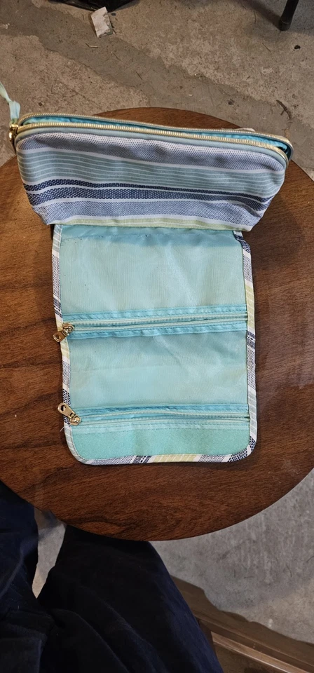 Bolso organizador de joyería cosmética de viaje a rayas Sophia Joy nuevo con etiquetas Foto 3 de 4