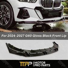 Fit 2024-2027 Bmw 5 Series G60 Gloss Black Front Bumper Lip Car Spoiler Body Kit