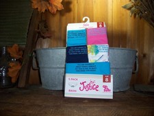 JUSTICE GIRLS BIKINI MULTICOLOR UNDERWEAR 5 PACK SIZE 8 INSPIRATIONAL SCHOOL NEW