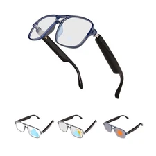 Jawploy Smart Glasses Bluetooth Audio Glasses Sunglasses Blue Light Glasses f...