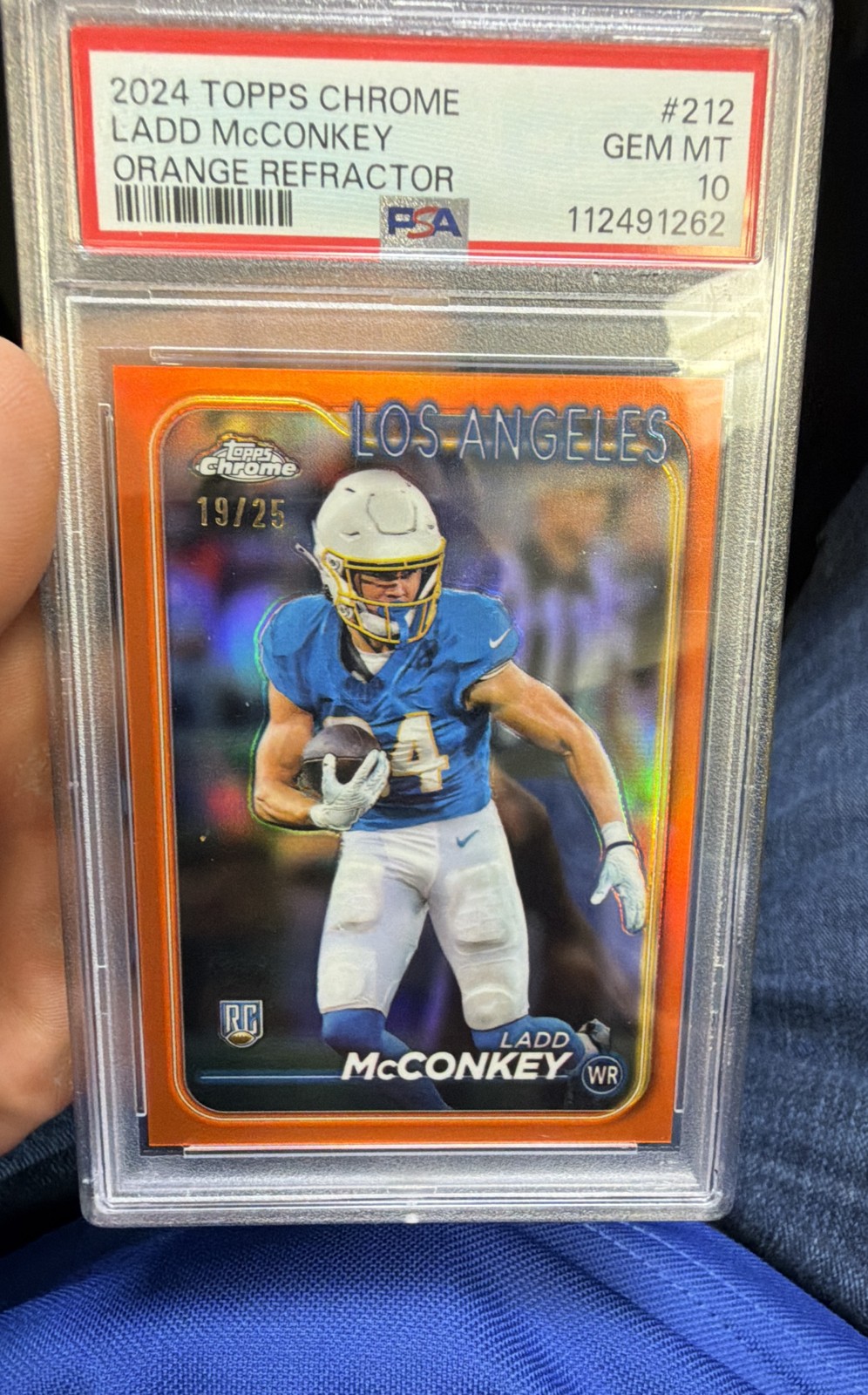 Ladd McConkey Topps Chrome #212 Orange Refractor