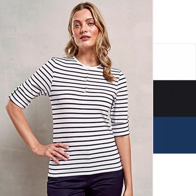 Premier Workwear Women's Long-John Roll Sleeve Tee PR318 Damen T-Shirt NEU