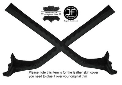 BLACK STITCH 2X DOOR A PILLAR TRIM LEATHER COVERS FITS DELOREAN DMC-12 81-83