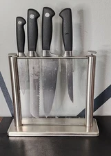 Mercer Genesis Culinary Knife Set Glass Block 4 Piece Set NSF - Missing 1 Knife