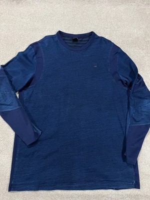 G Star Raw Shirt Men Extra Large Blue Motac Long Sleeve Sweater Casual Crew Neck