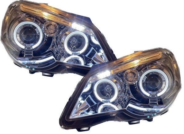 LHD Scheinwerfer Paar Angel Eyes Klar Chrom Halo FüR VW Polo 05-09 9N3-image