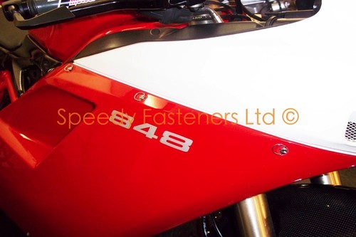 Ducati 1098 1198 848 18x sujetadores Dzus clips + kit de pernos de carenado de acero inoxidable - Imagen 7 de 7