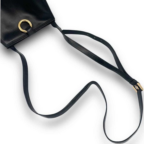 LOEWE Schultertasche Crossbody klein Logo Leder schwarz Damen gebraucht aus Japan - Bild 8 von 10