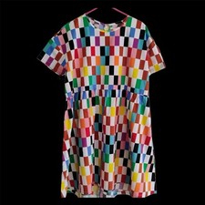 ⚡️Alice Butts Pride Adult Short Sleeve Checkered Skater Dress - M