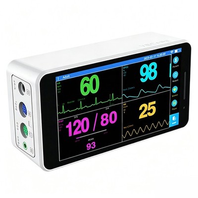 5.5'' Portable 6Parameter Vital Monitor Touchscreen ECG, SpO2, NIBP for Human/Vet