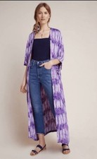 NWT Bel Kazan Sasha Duster Kimono Purple Open Anthropologie One Size OS 168