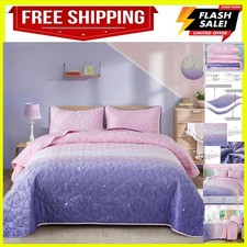 Pink Purple Quilt Set Queen Size Ombre Quilt Set Kids Girls Bedding Set 3PCs ...