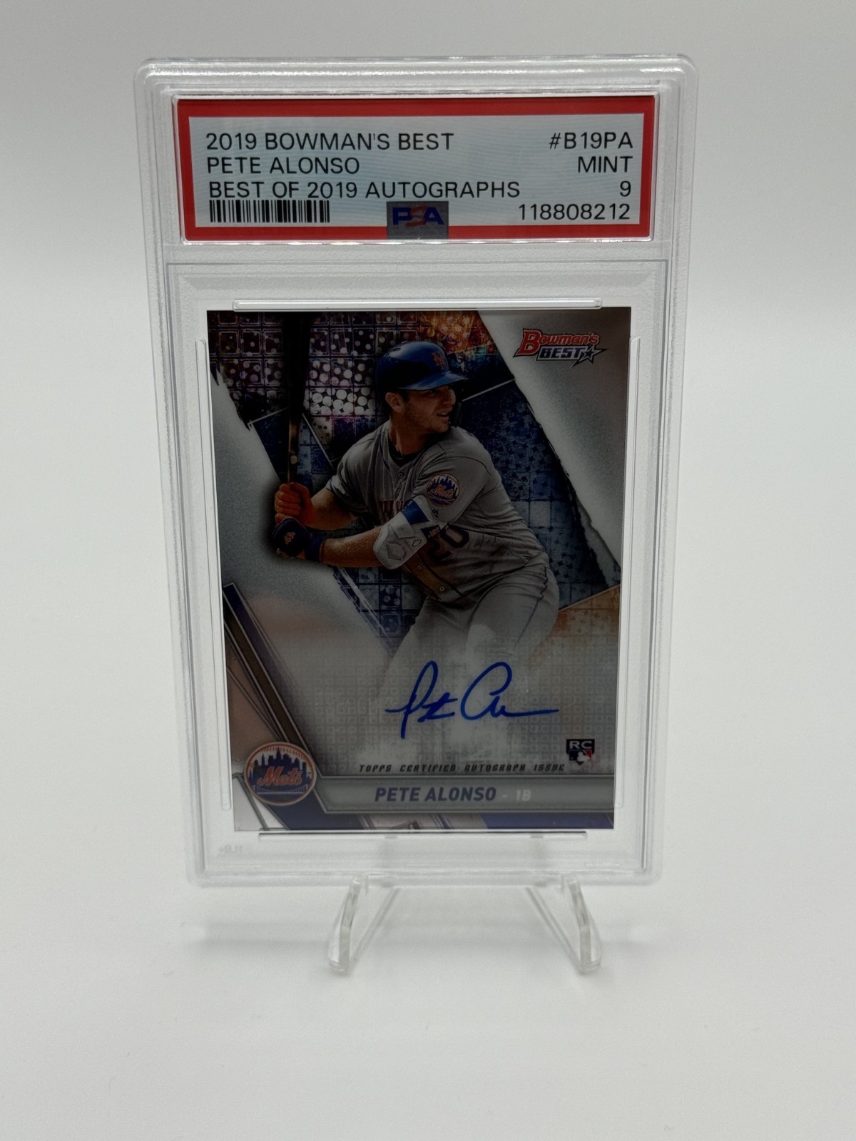 2019 Bowman's Best - Pete Alonso Best of 2019 RC Auto #B19-PA PSA 9