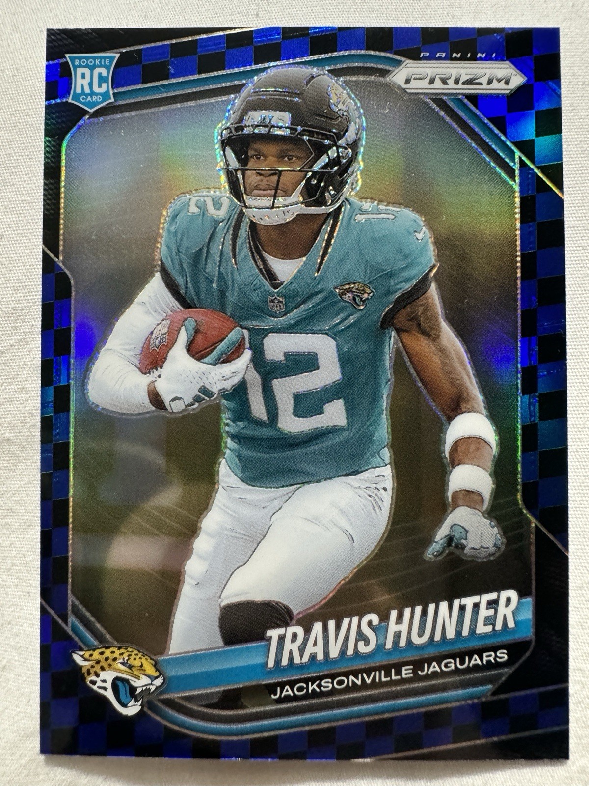 TRAVIS HUNTER Black & Blue Checkerboard ROOKIE! 2025 PANINI PRIZM #301 Rookie Rc