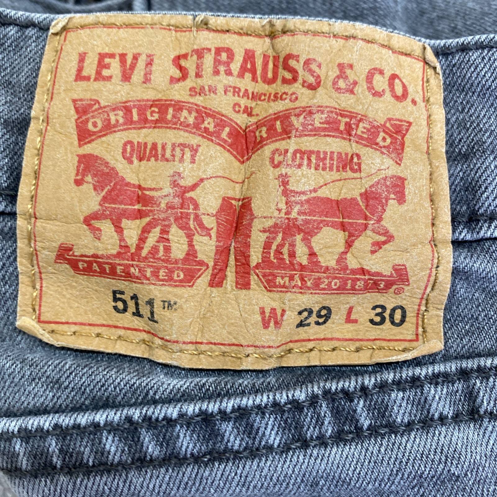 Levi’s 511 Warm Jeans Men’s 29×30 Gray After Hours Slim Stretch Denim image 5