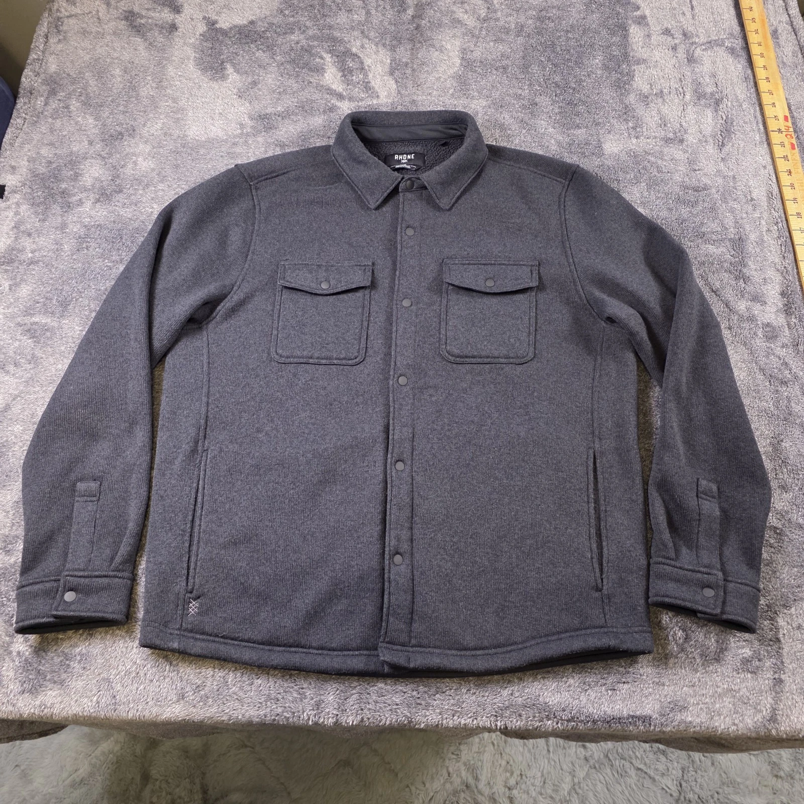 Rhone Fleece Shacket Mens Large Black Snap Button Jacket #101502
Opens in a new window or tab