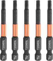 "5 StüCk T20 Torx Bit Schraubendreher Bit Set 65Mm Lang 1/4\" Magnetisch Sechskant"