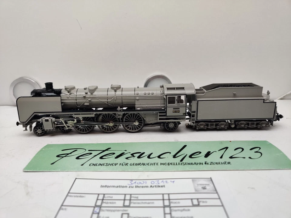 Märklin H0 AC 3100 / BR03 124 Dampflok Schlepptender / Bastler / Analog / Grau