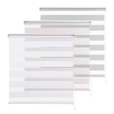 2PCs Zebra Blinds for Windows Dual Layer Roller Window Shades Light Filtering...
