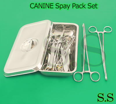 Instrument Box Veterinary CANINE Spay Pack | 19 Instruments+Box Veterinary SURGICAL INSTRUMENTS ...