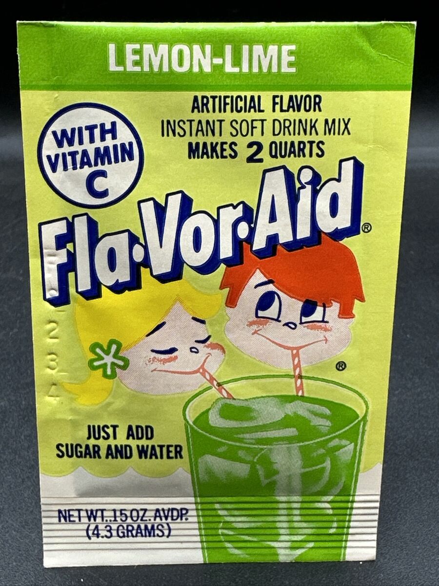 【Promo】Original Flavor / When I Make It Vintage Fla-Vor-Aid Packet LEMON LIME NOS with VITAMIN C