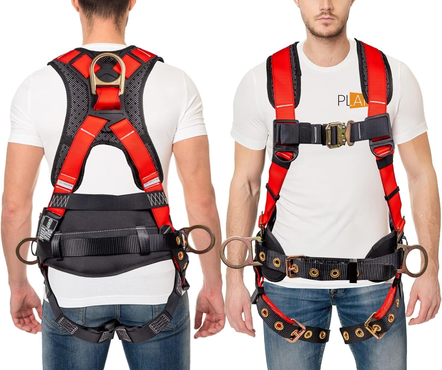 Hammerhead 5pt Safety Harness SRL Back Plate Belt D-Rings, Blue