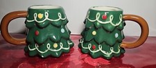 Set Of 2 Target Wondershop Holiday Earthenware 2023 Christmas Tree Mug Winter 