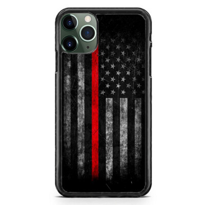 Firefighter Red Line US Flag Case For iPhone 17 16 15 14 13 12 Pro Max Plus