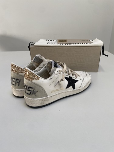 Golden Goose Ball Star Sneaker White Leather/Gold/Black Glitter sz 37 New in Box - Picture 13 of 13