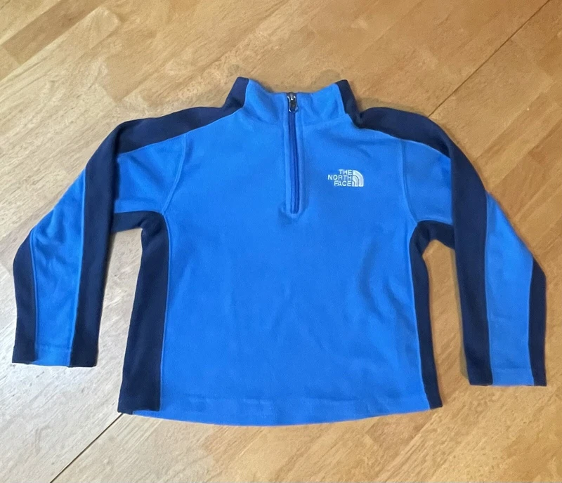 north-face fleece quarter zip coat navy blue jacket