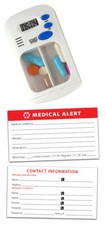Timer pillole cassetto diviso con scheda di allarme medico bonus - articolo 412