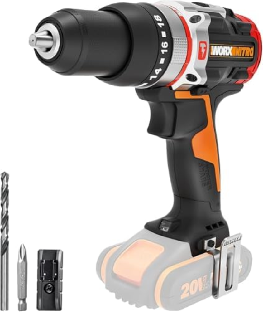 WORX Trapano a Batteria 20 V Slammer Drill WX354.9 Motore Brushless Senza Batter
